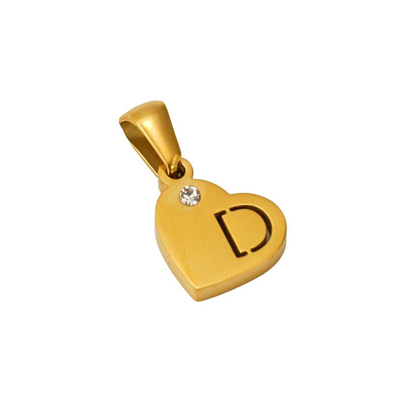 Подвеска «Любовь» из 26 букв: Ожерелье с инициалами в форме сердца из нержавеющей стали для женщин