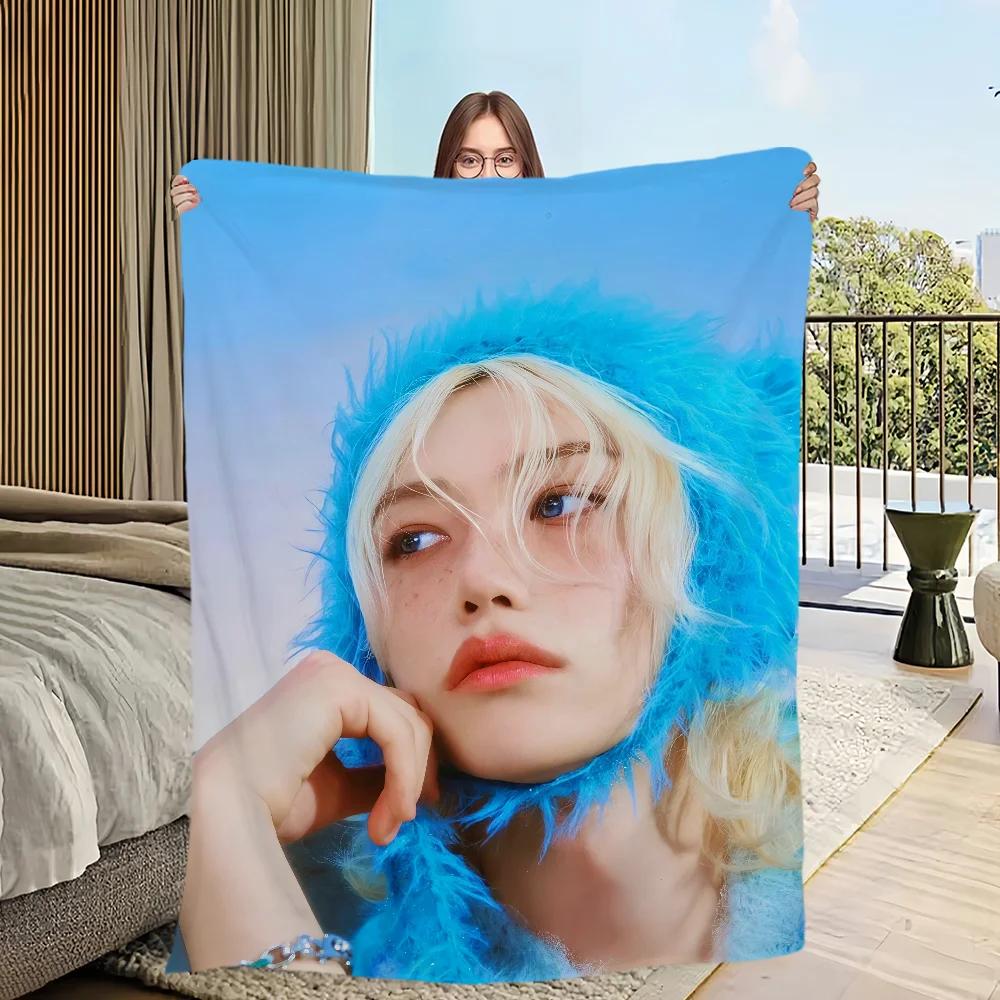 Warm Plush Throw Blanket for Living Room Bedroom Travel Perfect KPOP Gift for Fans of FFelix Singer