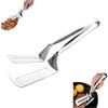 Cooking Tongs - Stainless Steel - Two-in-One Steak Tongs - 304 Stainless Steel - Essential - Multifunctional
