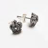 S925 Silver Crown Piercing Crown Piercing Needle Earrings P0102