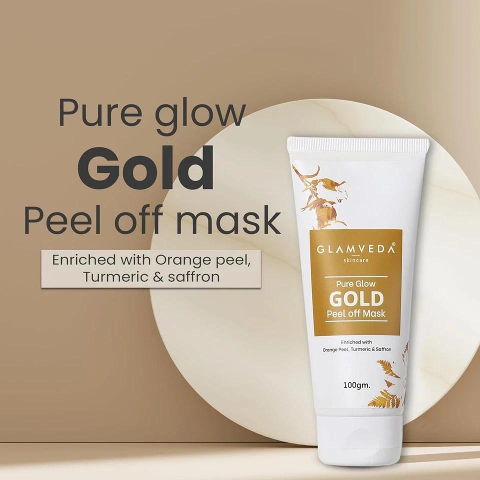 Glamveda Pure Glow Gold Peel Off Mask For Glowing Skin 100g