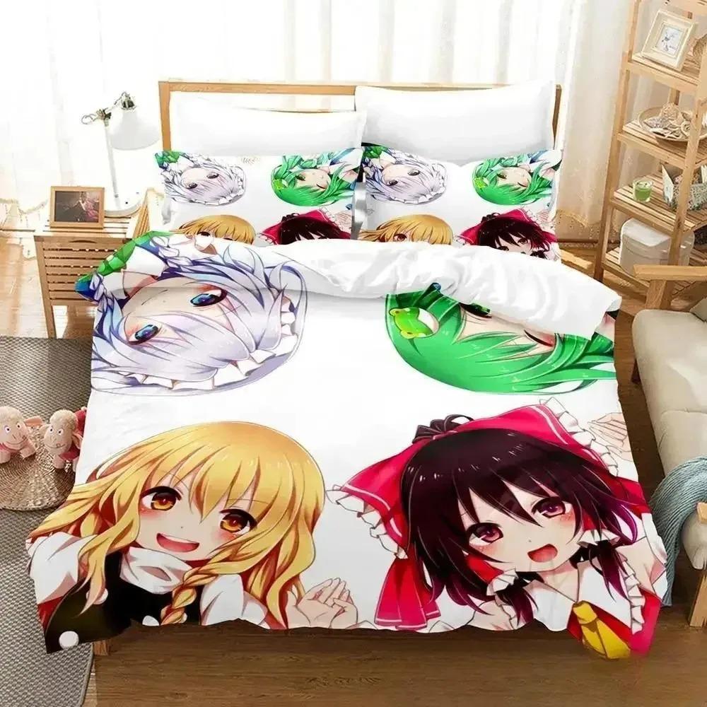 3D Print Anime Touhou Project Bedding Collection Duvet Cover Bed Collection Quilt Cover Pillowcase Comforter King Queen Size Boys Adult A