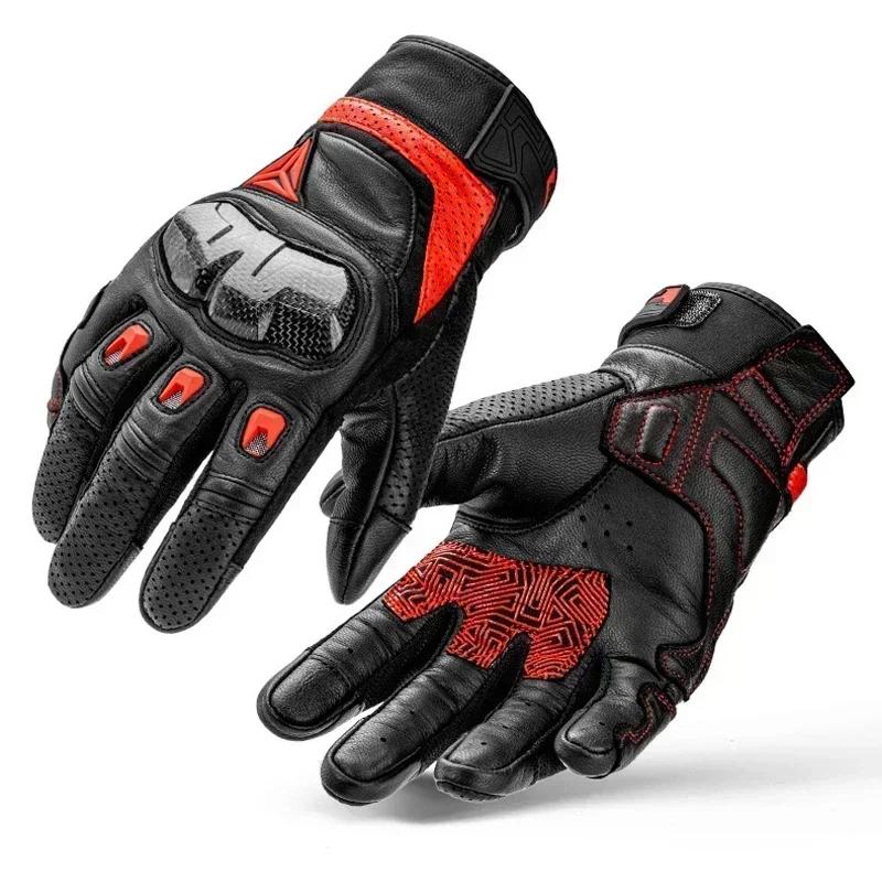 Motowolf Summer Motorcycle Glove Leather Sheepskin Motorcyclist Gloves Durable Biker Racing Gloves Moto Equipment for Men Women