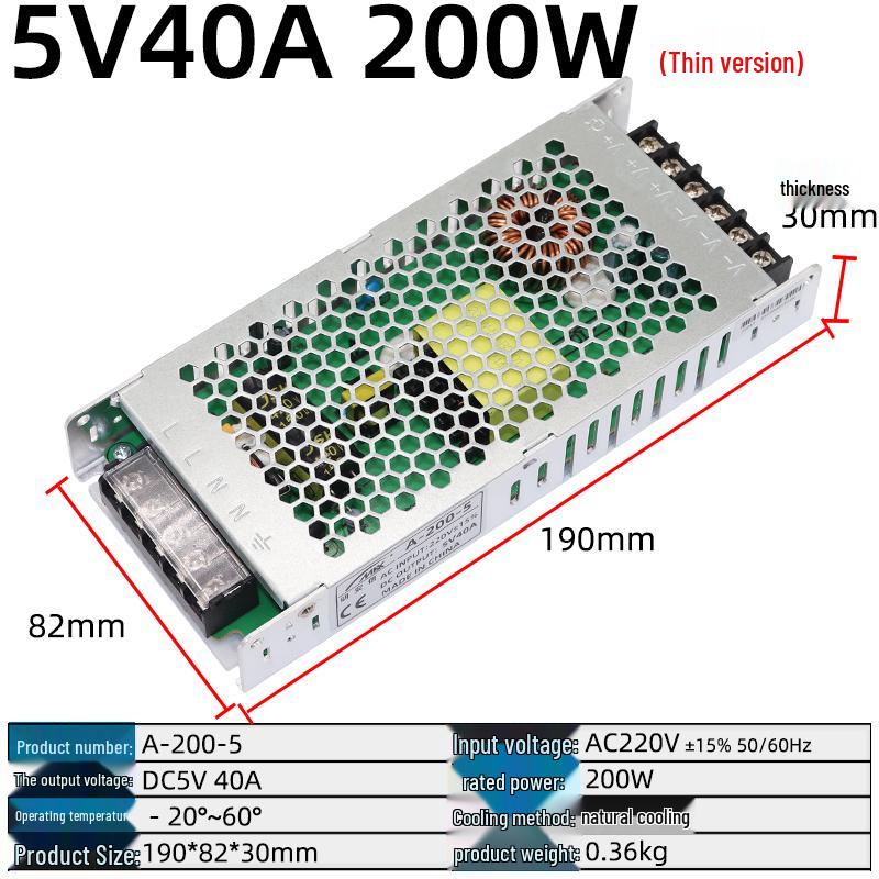 220V to 5V Power Supply Transformer for LED Display, 40A-80A (A-200W-5)