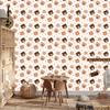 Bear Wallpaper white, cream, peach and orange 50x1000