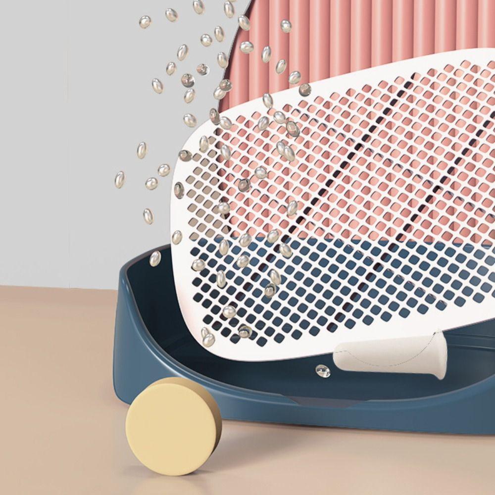 Пластиковый лоток для туалета для собак с высоким бортиком и столбиком, тренировочный туалет для питомцев, предотвращает разбрызгивание, сетчатая решетка, держатель для пеленок для собак