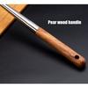 FJNATINH 17-inch Wok Ladle, 304 Stainless Steel Wok Spatula (Walnut)