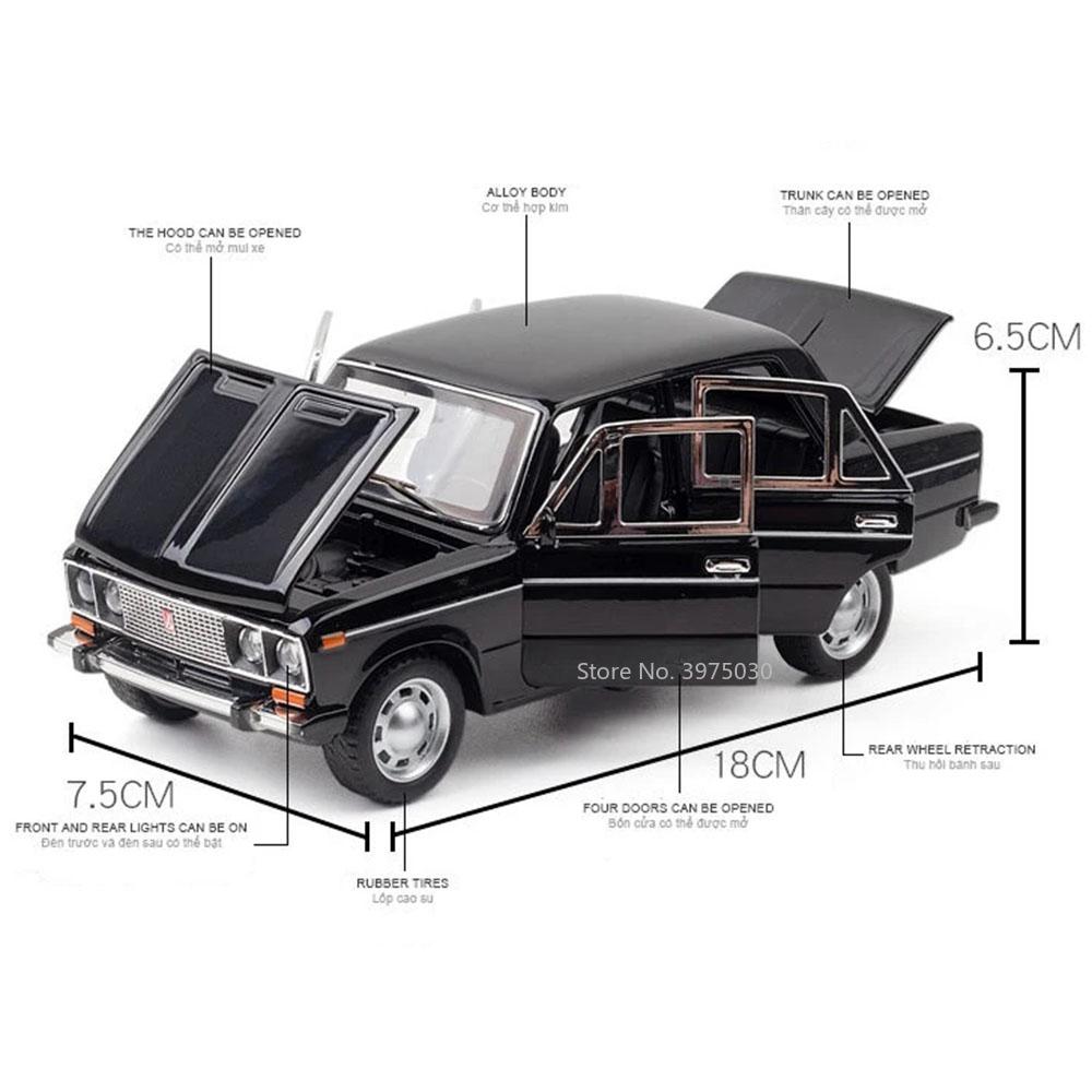 1/24 LADA 2106 литая модель автомобиля литые машины игрушечные машинки со звуком и светом коллекция игрушек для мальчиков подарок на день рождения дети