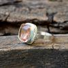 Peach Morganite Gemstone 925 Sterling Ring, Handmade Morganite Wedding Gift Ring