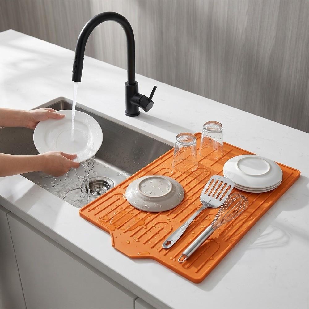 Non-Slip Kitchen Sink Mat Heat Resistant Kitchen Sink Storage Mat Sink Drain Pad  Kitchen