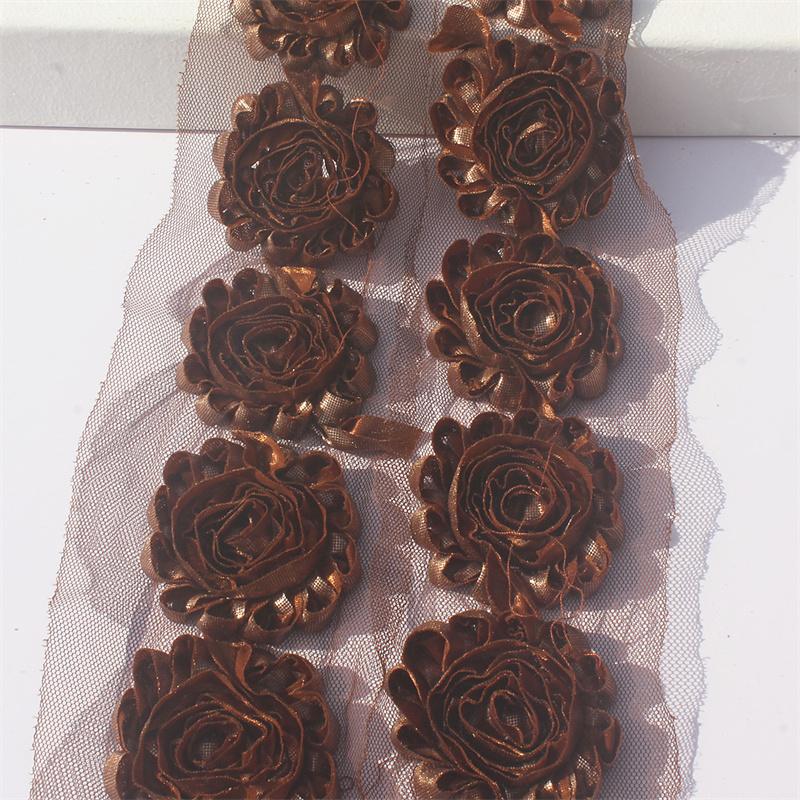 1y 2.5 дюймов блестящие цветы из ткани для принцессы девочек повязки на голову аксессуары для волос детские рубашки туфли своими руками поделки цветы