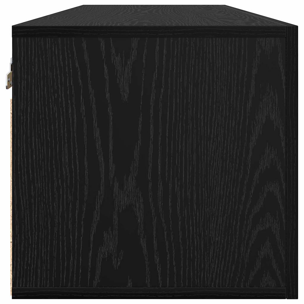 Wall Mounted Wall Cabinet Black Oak Effect 80 x 36.5 x 35 cm