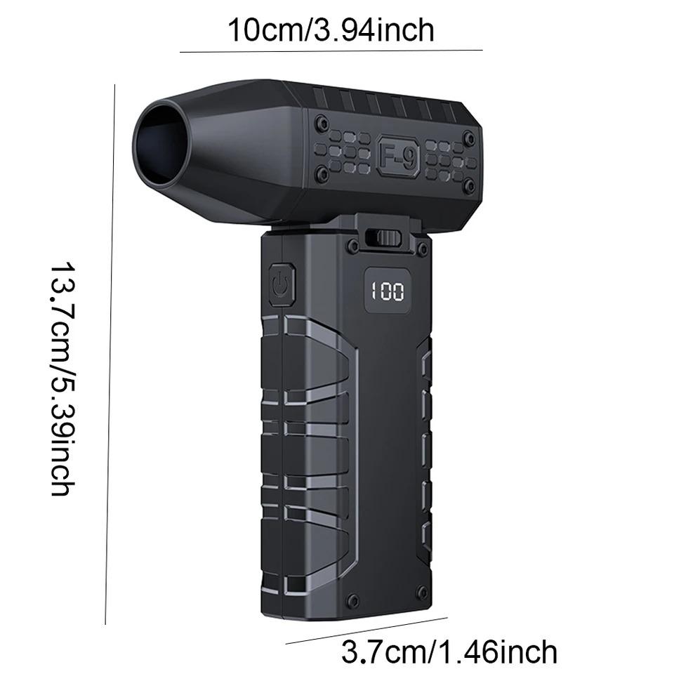 Mini Turbo Jet Fan 160000 RPM Digital Display Turbo Fan USB Rechargeable Brushless Motor Hair Dryer Powerful Blower With High Speed Duct Fan