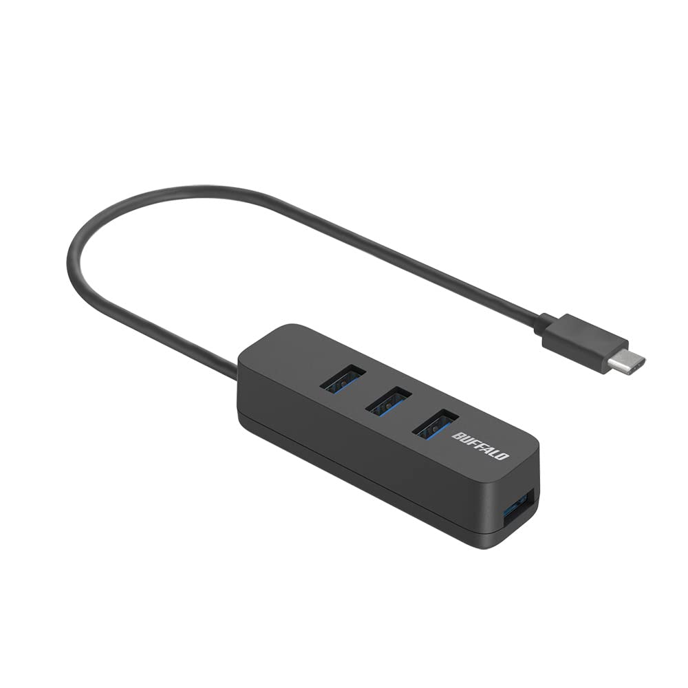 Хаб Buffalo Gen 1 с магнитом, совместимый с iPhone, черный, USB-C 3.2, питание от шины, верхнее крепление, 16, (BSH4U325C1BK)