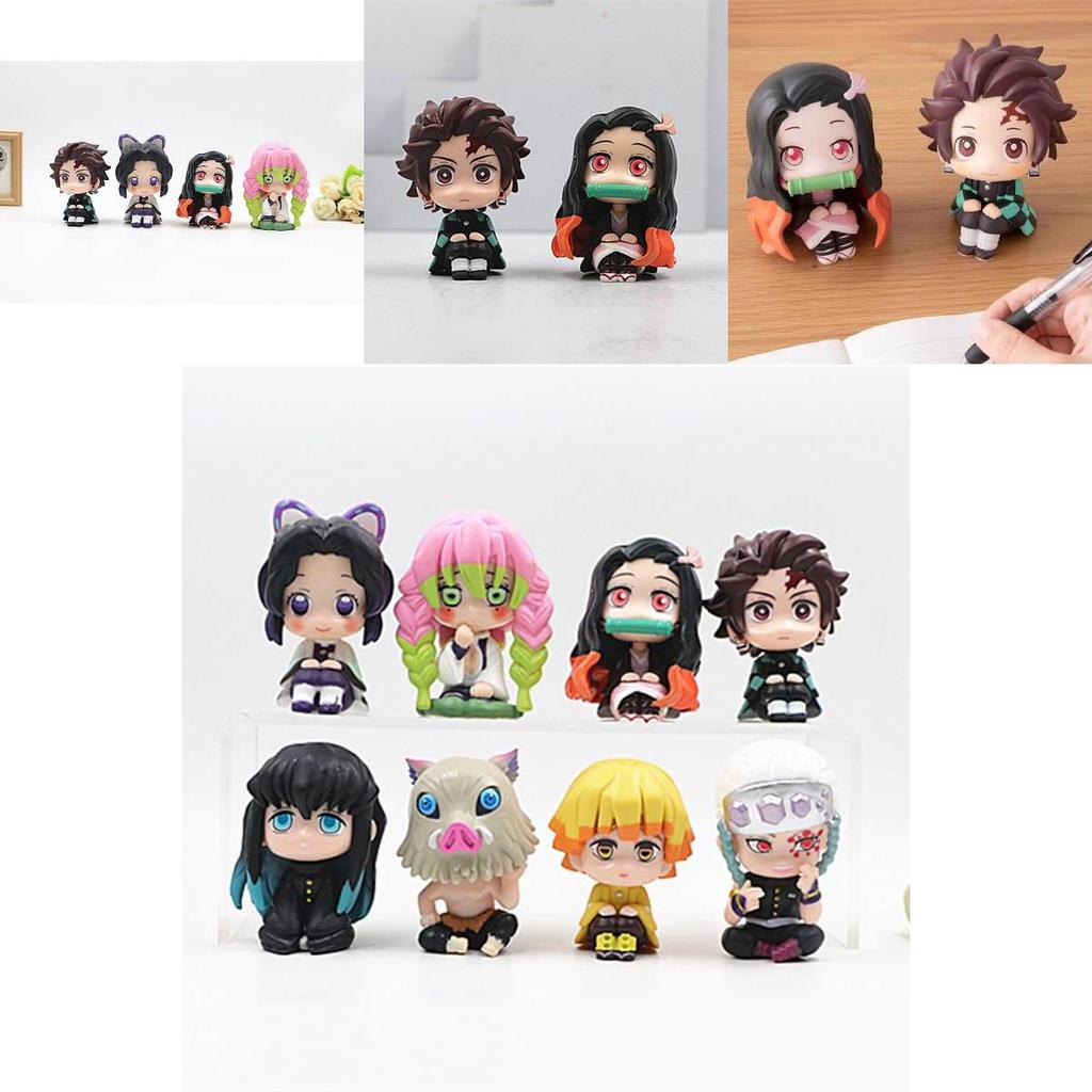 Очаровательная коллекция из 8 фигурок-капсул Nezuko Демон-убийца в стиле Q Version (сидящая)