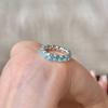 Премиальный сенсор тяжелой промышленности Полный бриллиант Топаз Синее ребристое кольцо Модный универсальный Галактика Принцесса Высокоуглеродистый бриллиант Аквамарин