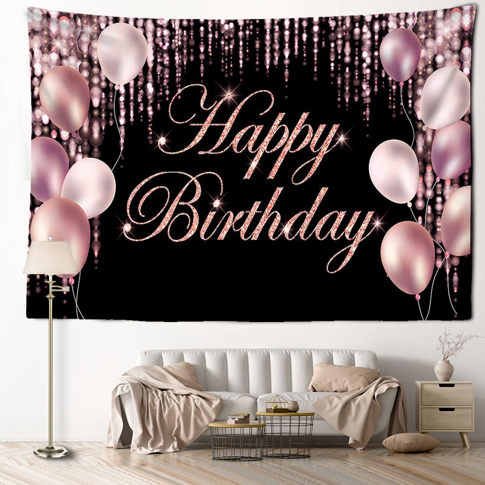 Плакат с днем рождения, гобелен, настенный подвесной загадочный хиппи, искусство Tapitz, фестиваль, спальня, гостиная, домашний декор