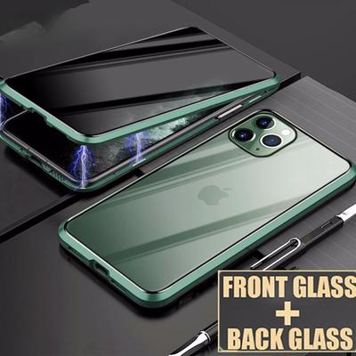 Защитный чехол от шпионажа для iPhone 15 14 Pro Max 13 Pro 12 11 XR XS X 8 7 двухсторонний прозрачный стеклянный чехол с магнитной защитой для телефона