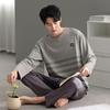 Pajamas Men'S Spring And Autumn Autumn Cotton Long Sleeve Autumn Casual Pullover Large Size Men'S Loungewear Set