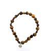 Stones and Minerals. South African Tiger Eye Bracelet + 8mm Tiger Eye Beads. Made In France.