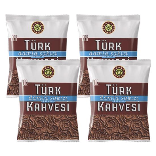 Kahve Dünyası Турецкий кофе с жевательной резинкой, очень обжаренные и среднеобжаренные наборы турецкого кофе в экономичной упаковке 100 гр.