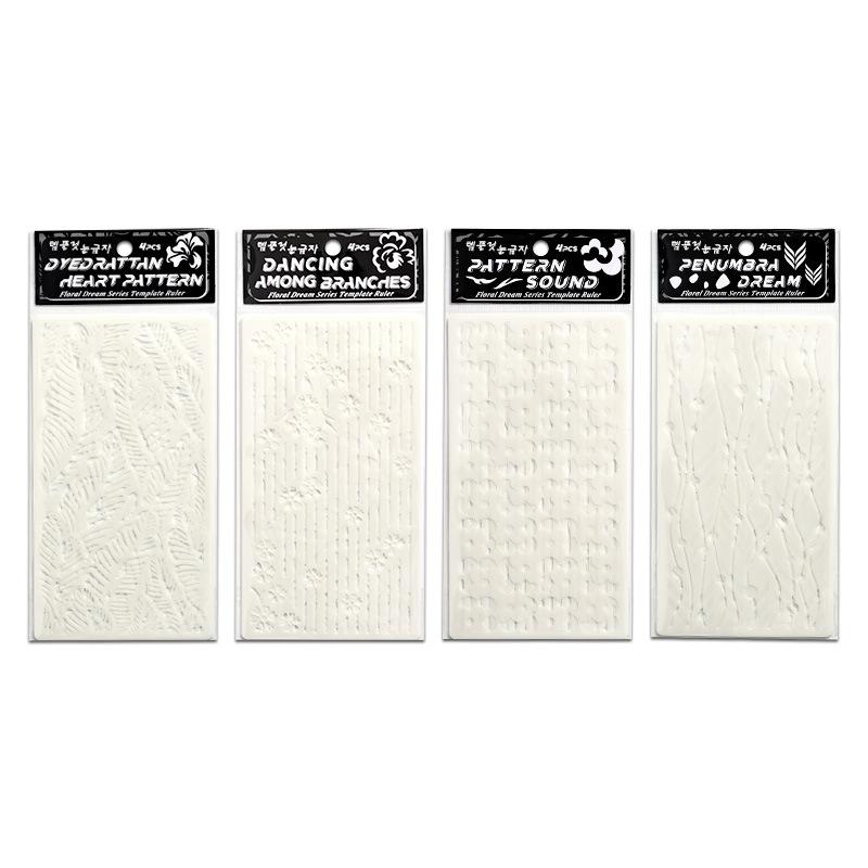 Набор из 4 шаблонов трафаретов с цветочным узором, полые, для рисования, для распыления краски, раскрашивания, рукописных плакатов, поделок, журнала