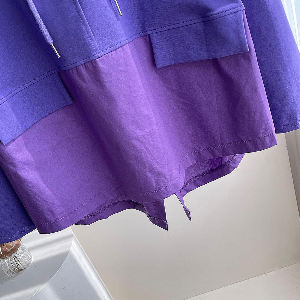 DIMANAF 2022, осенние толстовки, пуловеры, лоскутные топы, женские свободные повседневные синие, фиолетовые однотонные хлопковые топы оверсайз