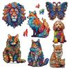 Wooden Puzzle 3D Animal Shape Wooden Jigsaw Puzzles Precision Cut Parts Unique Shape Bright Color Parent-Child Interaction Puzzles Adult Puzzle Toy