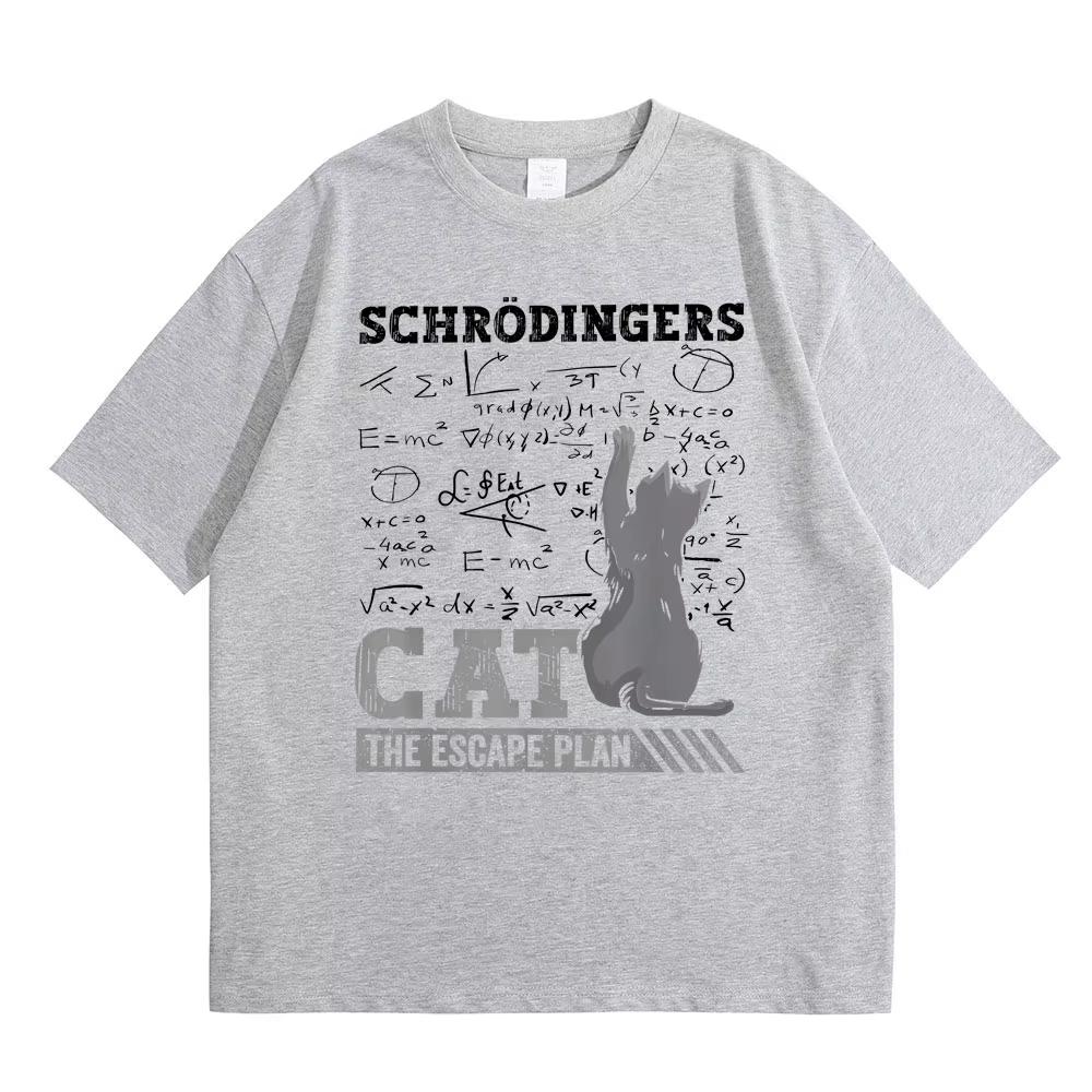 Schrodinger Cat The Escape Plan Funny Meme Graphic T Shirts Men Women Casual Tshirt Male Cotton Vintage New Tshirts