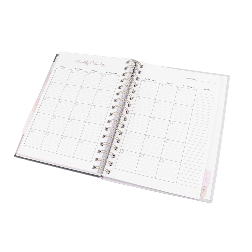 Ежемесячный планировщик формата А5 с двойным переплетом, ежемесячный и еженедельный ежемесячный планировщик, календарная книга с ежемесячными вкладками