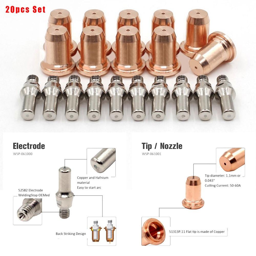 20 шт. 52582 51313 Расходные материалы для плазменной резки PT60 PT-60 для наконечника электрода IPT-60