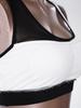 Athletic Crop Tank Top with Removable Pads Color-blocked U Neck Sleeveless Mesh Patchwork Elastic Hem for Women Workout Yoga