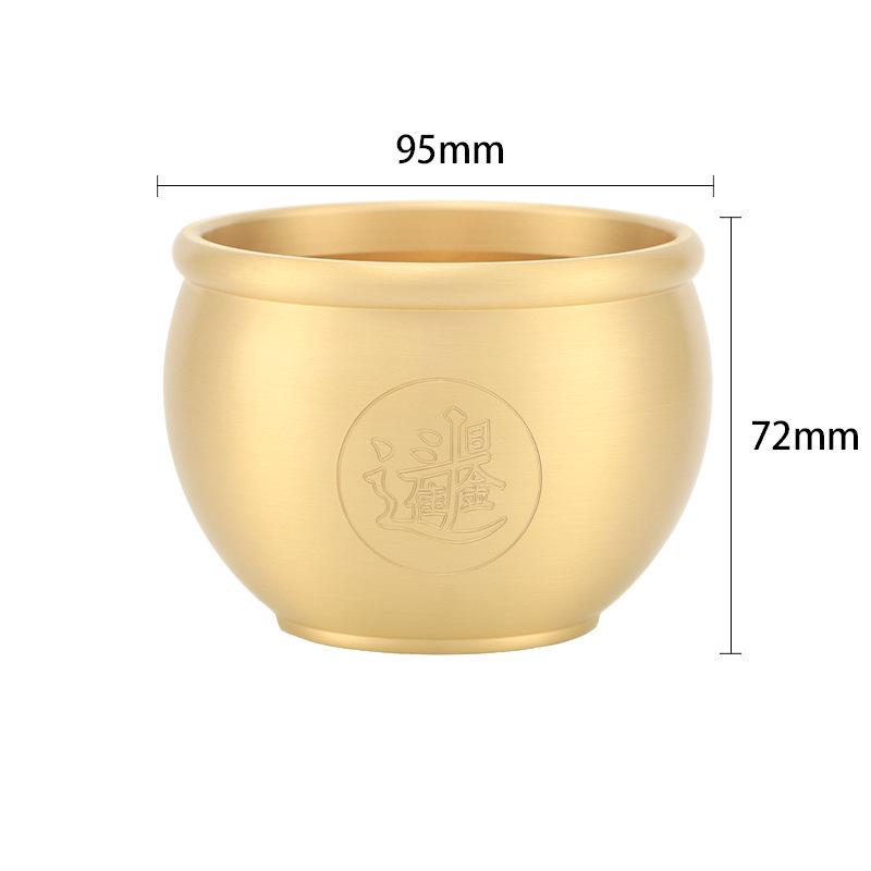 Copper Pot Decorative Ashtray: Pure Brass Blessings and Wealth Attraction Jar.