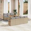 VidaXL 8-Piece Garden Sofa Set with Beige Cushions Poly Rattan 3358030