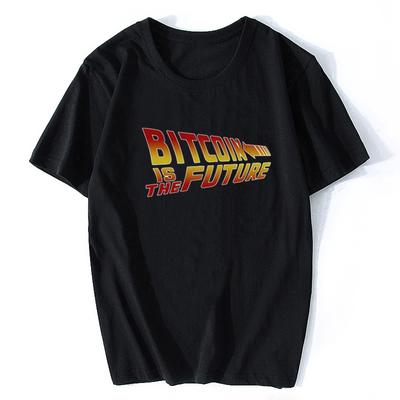 Крутая футболка Bitcoin Is The Future для мужчин с круглым вырезом и коротким рукавом, футболка с надписью BTC Crypto Currency Blockchain, хлопковая уличная футболка