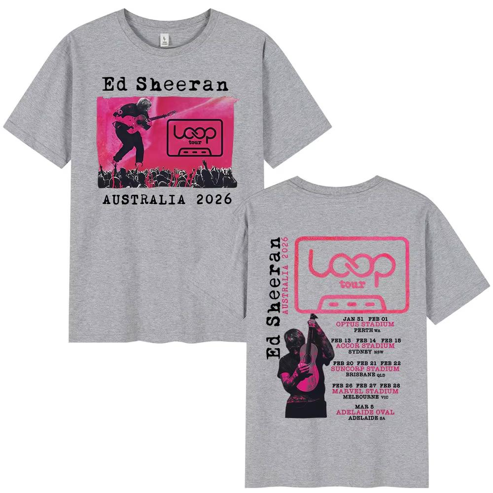 Ed Sheeran Loop Tour Australia 2026 Tour Merch Tshirts Fans Gifts Men Women Clothing Fashion Hip Hop Vintage Casual T Shirts