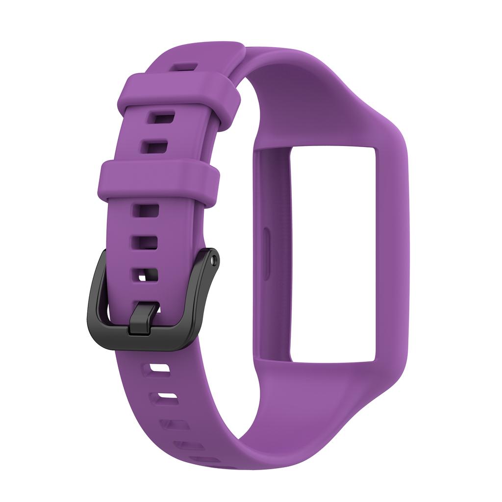Ремешок для Honor Band 6 Силиконовый Спортивный Ремешок для Часов Черная Стальная Пряжка Браслет для Huawei Band 7/6 с Защитой Рамки Часов