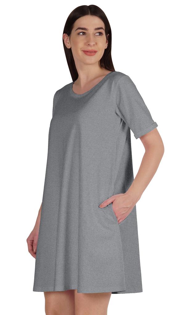 Inkmeso Платье-халат с карманами, летняя хлопковая туника, футболка, платье для женщин