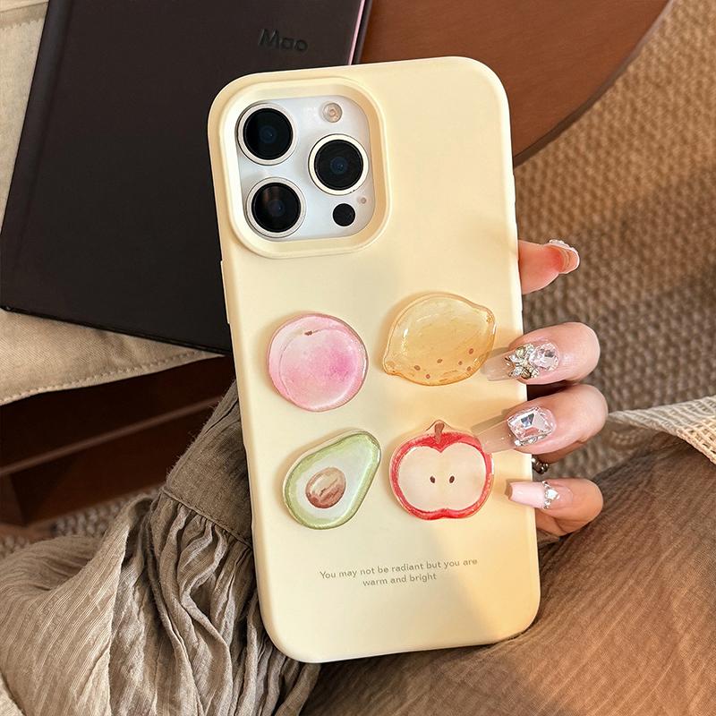 Cute Lovely 3D Fruit Soft TPU Phone Case For iPhone 12 13 14 15 16 Pro Max 16 Plus Shockproof Silicone Back Cover Shell