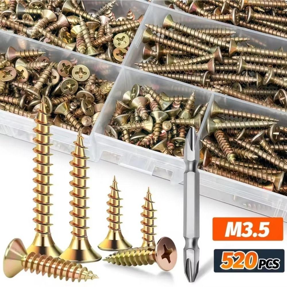 M 3.5 Self-Drilling Wood Screws Carbon Steel Wood Screws Boxed Deck Screws  Deck Building