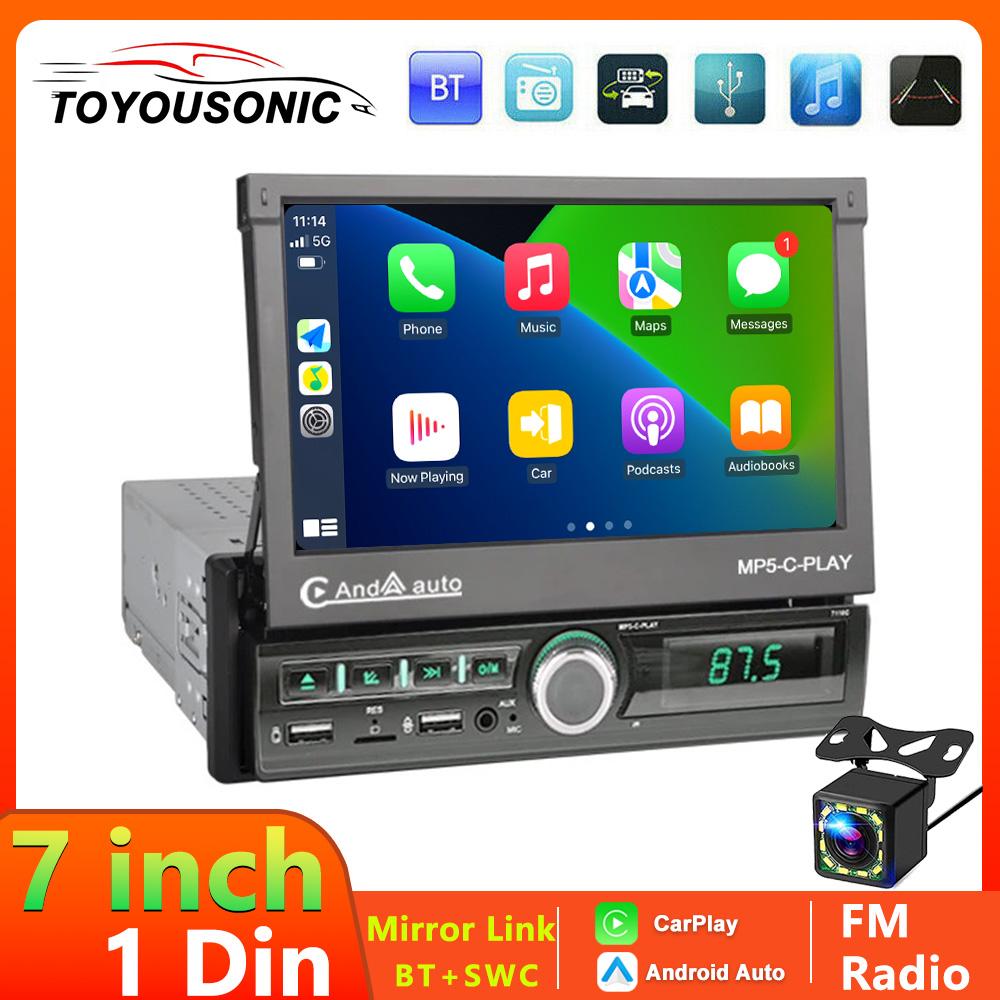 TOYOUSONIC 7inch Touch Screen Car Radio Carplay Android Auto Universal Multimedia Player Mirror Link BT USB 1 Din Car MP5 Player