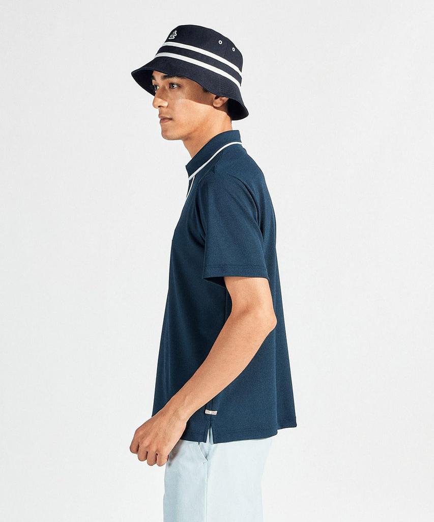 Munsingwear Standard Short Sleeve Polo Made in Golf NV00 Men's Shirt, Japan, Sunscreen, Moisture-Wicking, Quick-Drying, MG5SHS06M, Navy,