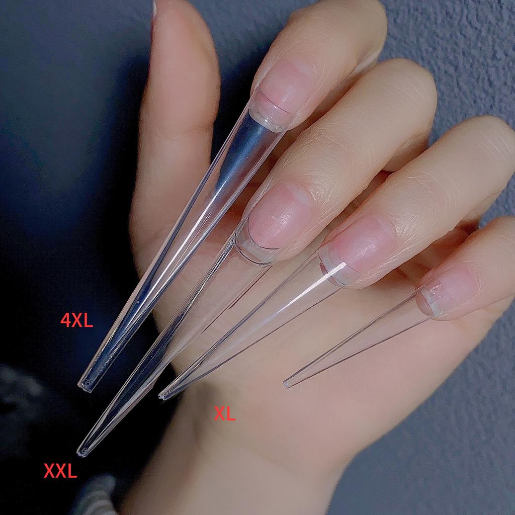 Long Stiletto Nail Tips Acrylic Nails Artificial Half False Flake Nail Tips for Nail Salon-DIY Nail Art Ballerina-Nails