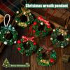 Merry Christmas Wreath Pendant With Bell Car Door Hanging Decoration Xmas Party Christmas Tree Decor Accessories