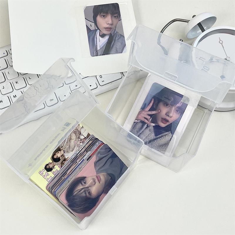 Новая прозрачная пластиковая коробка для хранения фотокарточек, маленькая коробка для хранения карточек, настольный органайзер, классификационная коробка, канцелярские принадлежности
