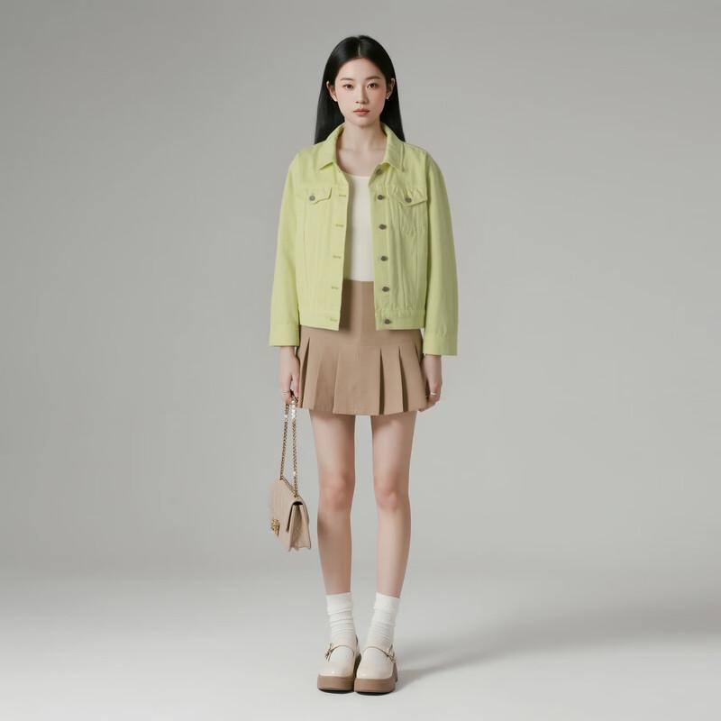 Женская весенняя джинсовая куртка с лацканами Elva's Island