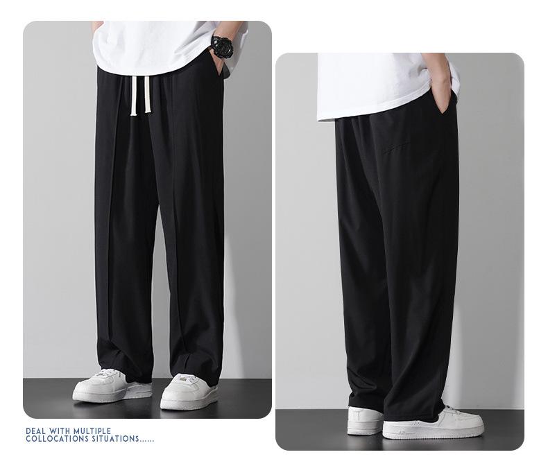 Мужские летние легкие широкие брюки Ice Silk - повседневные брюки свободного кроя