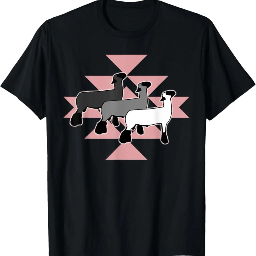 Show Club Lamb with Western Aztec-Inspired Geometric Pattern T-Shirt