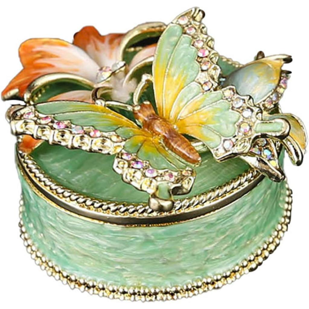 Sakura-Butterfly Jewelry Box Small Decorative Case Ideal for Keeping Earrings Bracelets & Tiny Accessorie Premium Jewelry Box