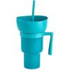 Popcorn Drink Cup Stadium Tumbler with Snack Bowl 2 In 1 Snack Drink Cup with Straw Leakproof Snack Cup Reusable Cinema Beverage Popcorn Cup